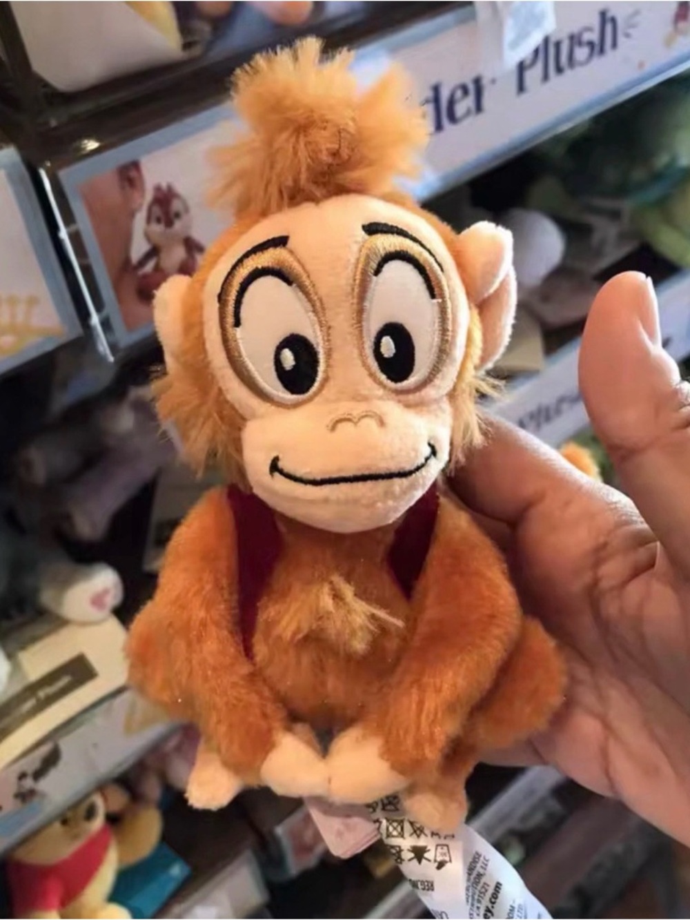 NEW Disney Parks Aladdin Abu Monkey Magnetic Shoulder Pal Plush doll